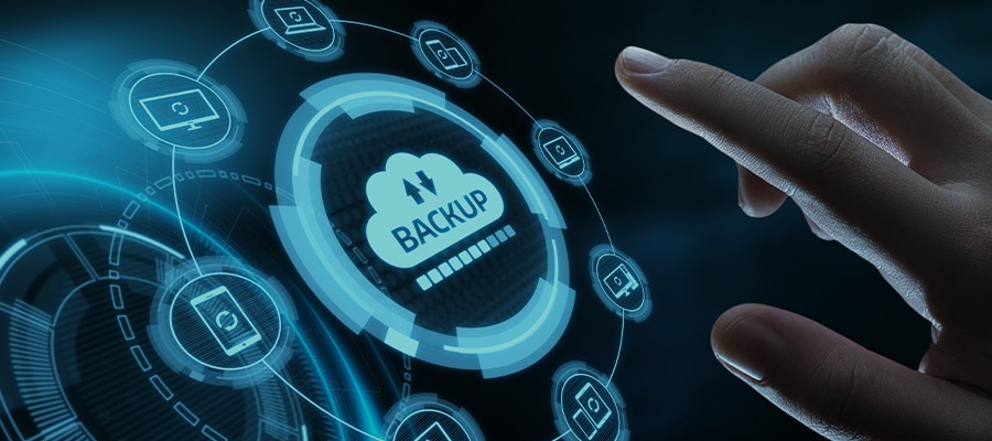 Gráfico explicando a diferença entre backup e armazenamento de dados.