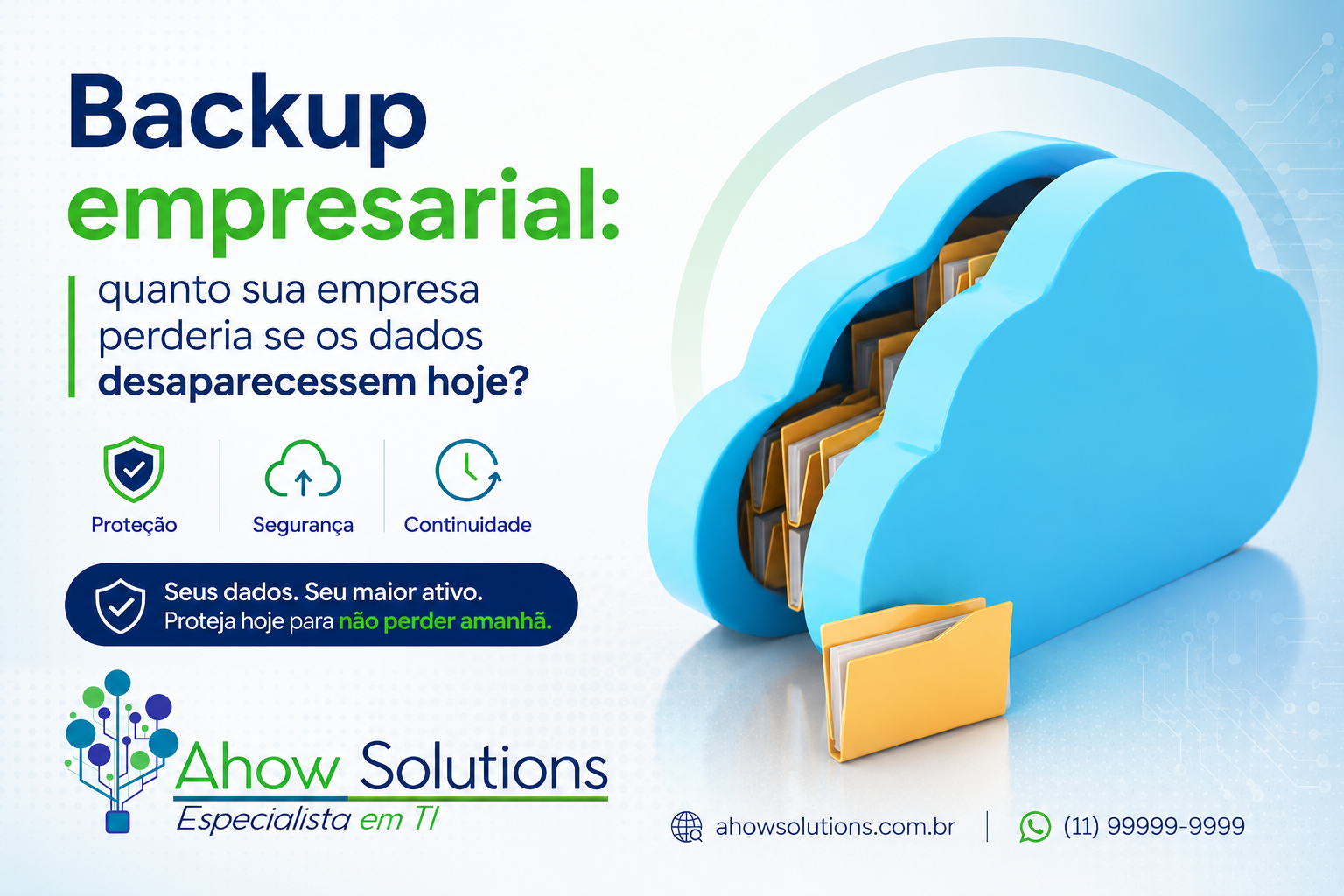 Proteja os dados da sua empresa contra perdas e ataques virtuais. Conheça nossas soluções de backup empresarial corporativo e garanta o futuro do seu negócio!