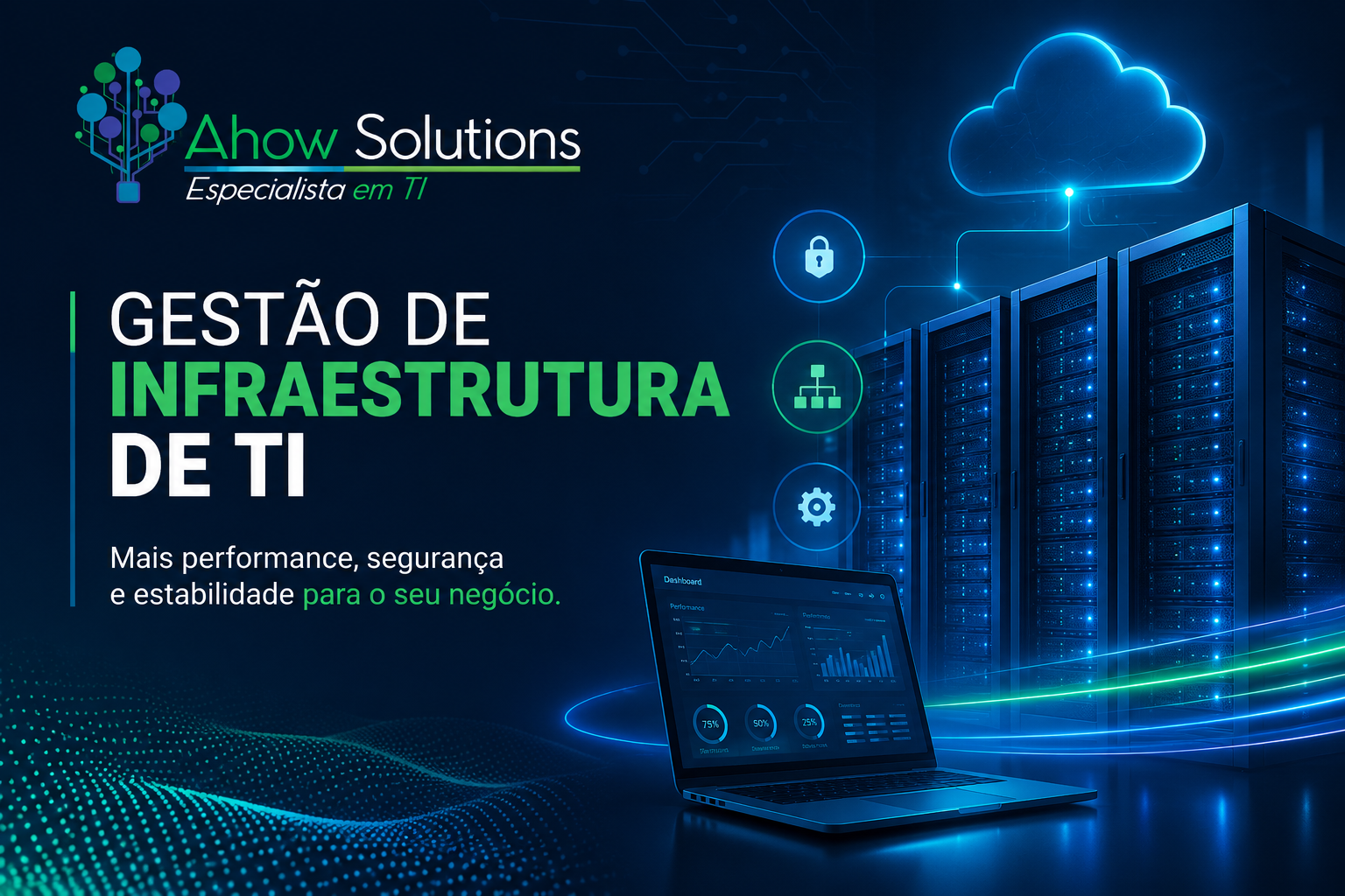 Profissional realizando gestão de infraestrutura de TI em empresa de Sorocaba monitorando servidores, rede e computadores.